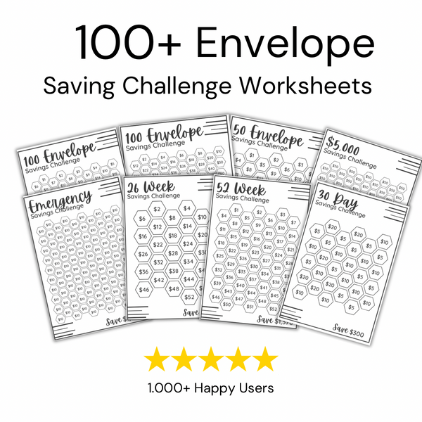 100daychallenge☆saving☆玉 100 Envelope Challenge Printable, 100 Day Savings, 10