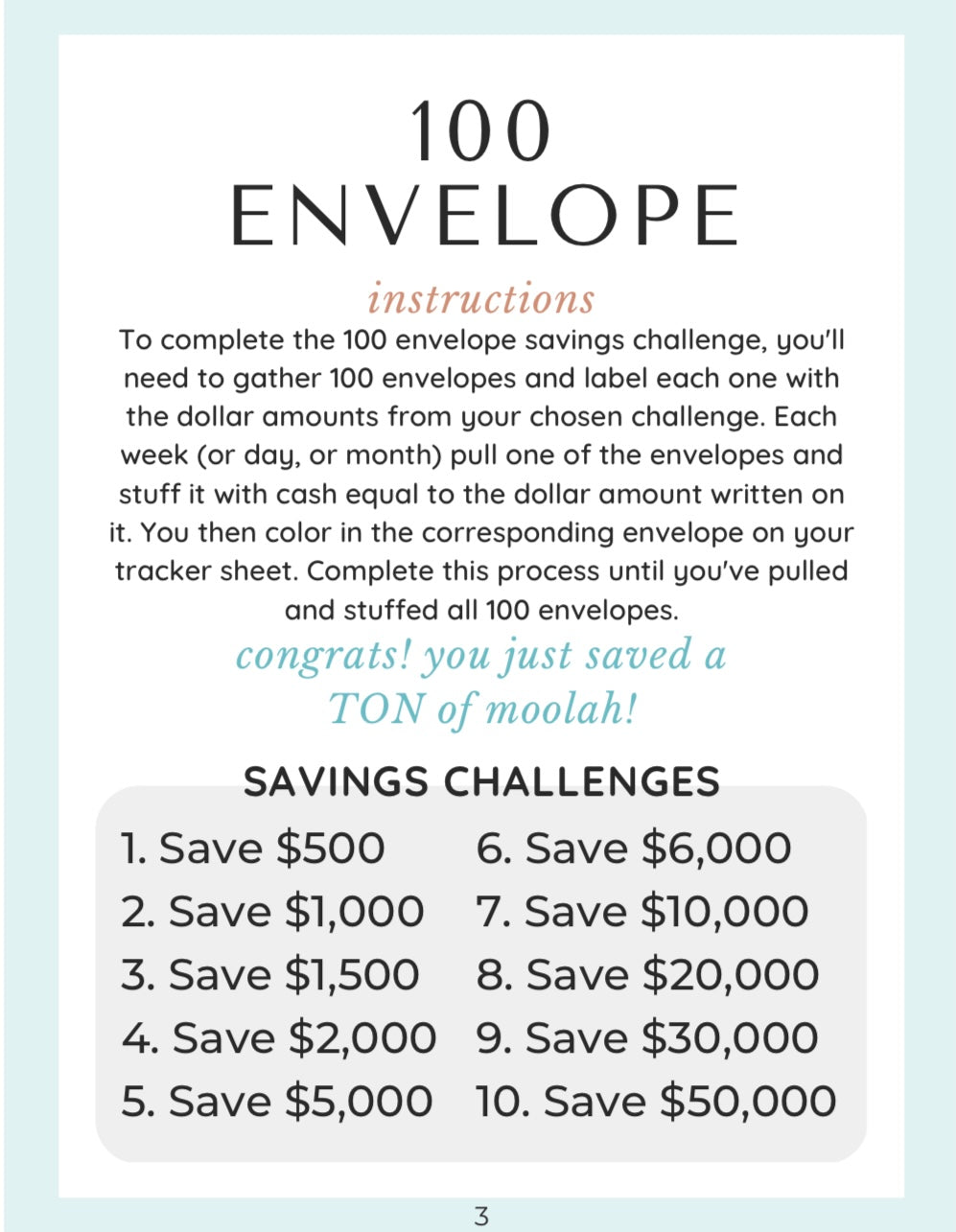 The Digital Saving Book Challenges