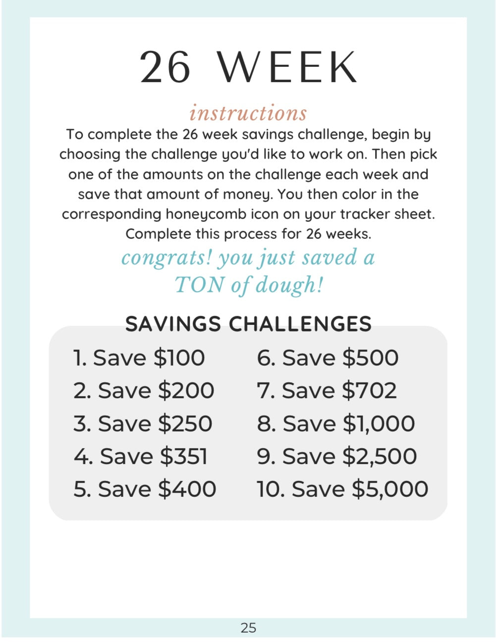 The Digital Saving Book Challenges