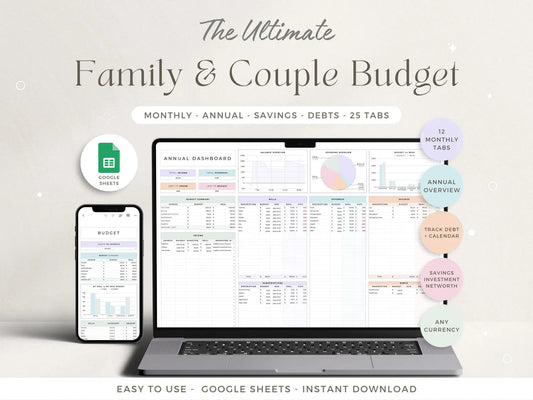 Family & Couple Budgeting Template Excel Spreadsheet